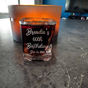 Personalized Birthday Shot Glasses, Custom Engraved Shot Glass, Milestone Birthday Party Favors, 21st 30th 40th 50th Gift, Bulk Party Favors image 8