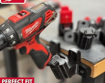 Milwaukee M12 Tool Mount- 3D Printed Wall Mount Tool Mount- Garage Organizer- Mens Gift- Milwaukee Tools- Packout Organizer- Tool Storage