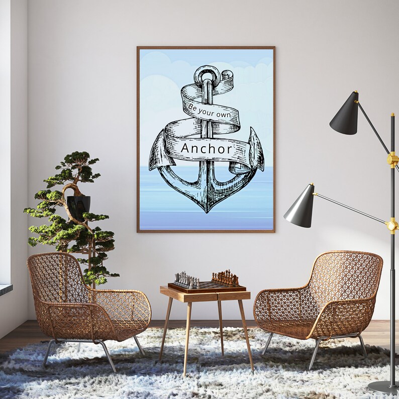 Be Your Own Anchor Anchor Wall Quote Print Nautical Wall - Etsy
