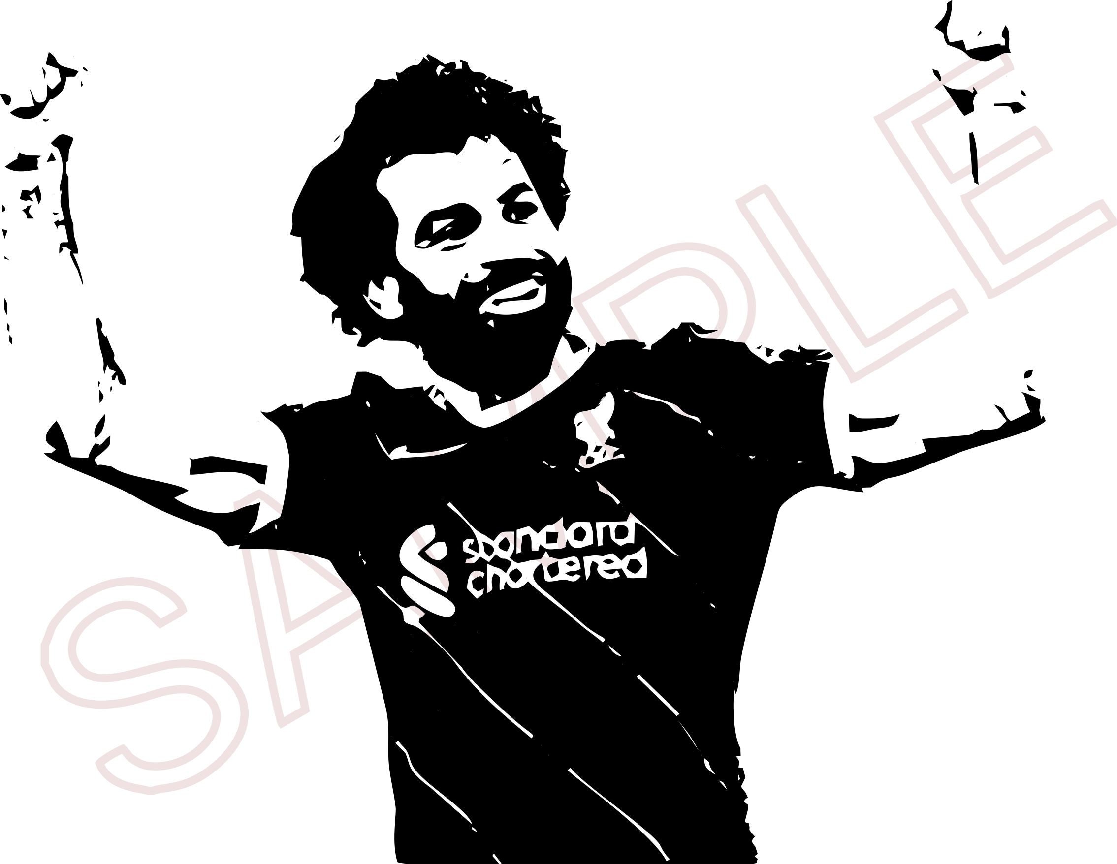 MO SALAH Svg Png Clip Art Silhouette Vector Download Liverpool | Etsy