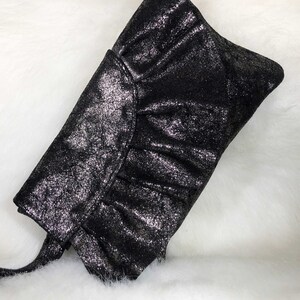 Leather Wristlet Bag, Shiny Leather Clutch, Premium Leather Bag, Wrislet Vintage Leather Clutch