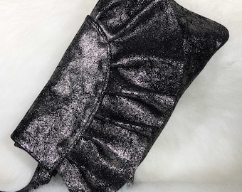 Leather Wristlet Bag, Shiny Leather Clutch, Premium Leather Bag, Wrislet Vintage Leather Clutch