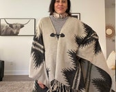 Long Wool Poncho, Wool Cape, Winter Poncho