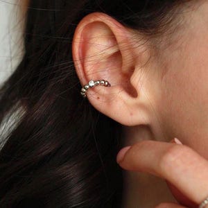 925 Silver Wrap Ear Cuff with Cubic Zirconia – No Piercing Cartilage Cuff – Dainty Silver Ear Cuff - Conch Silver Earring
