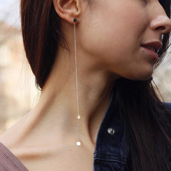 Minimalist Sterling Silver Chain Threader Earrings: Modern Dangle