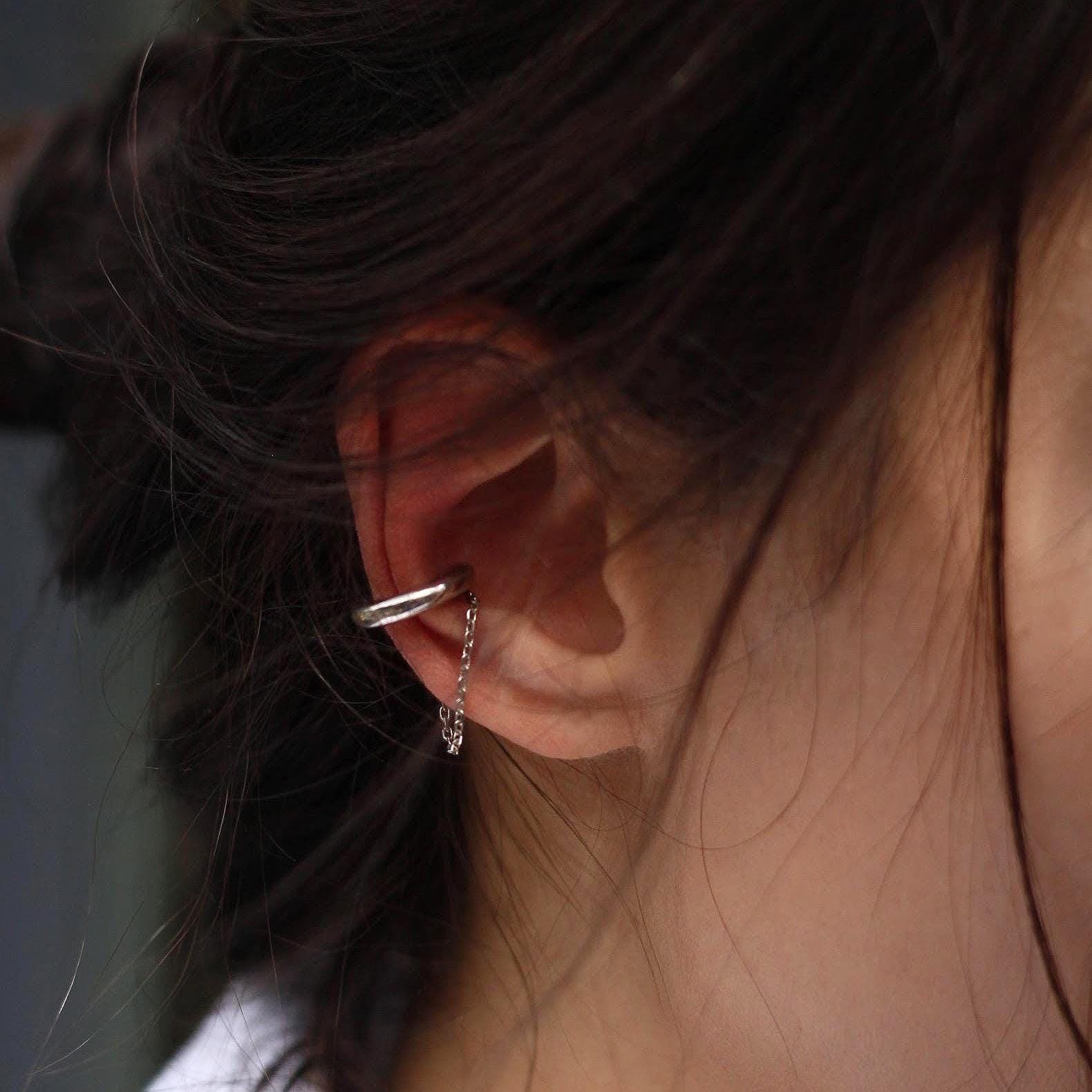 ANDYWEN 925 Sterling Silver Plain Flower Ear Cuff Non Piercing Clips Earcuff Earring 2021 Wedding Gift Simple Jewelry Pendiente - Foto 2