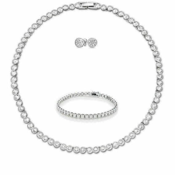 Bezel Set Diamond Tennis Necklace