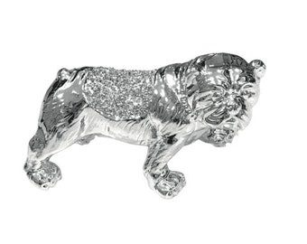 Silver Bull Dog Mini Crushed Diamond Diamante Crystal Encrusted Figurine Set Home Decor Designer Ornament House Decoration Gift