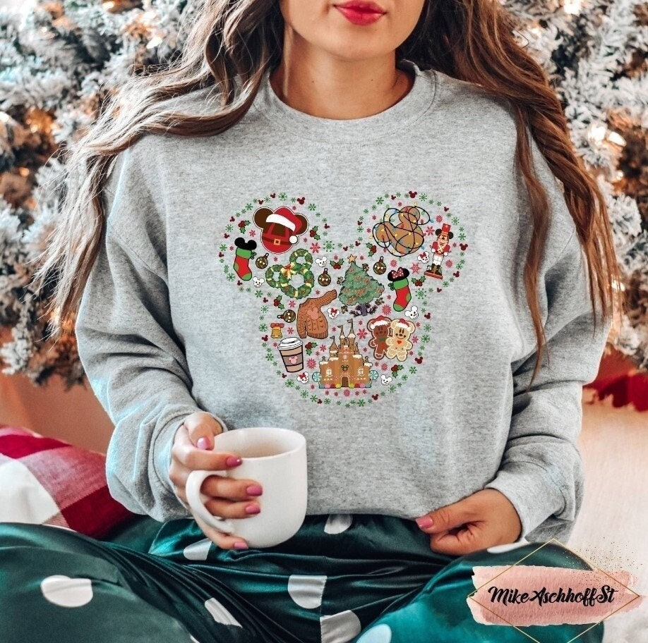 Discover Sudadera Mickey Mouse Navidad Ratón Felices Fiestas Navidad Divertido Lindo Kawaii Unisex