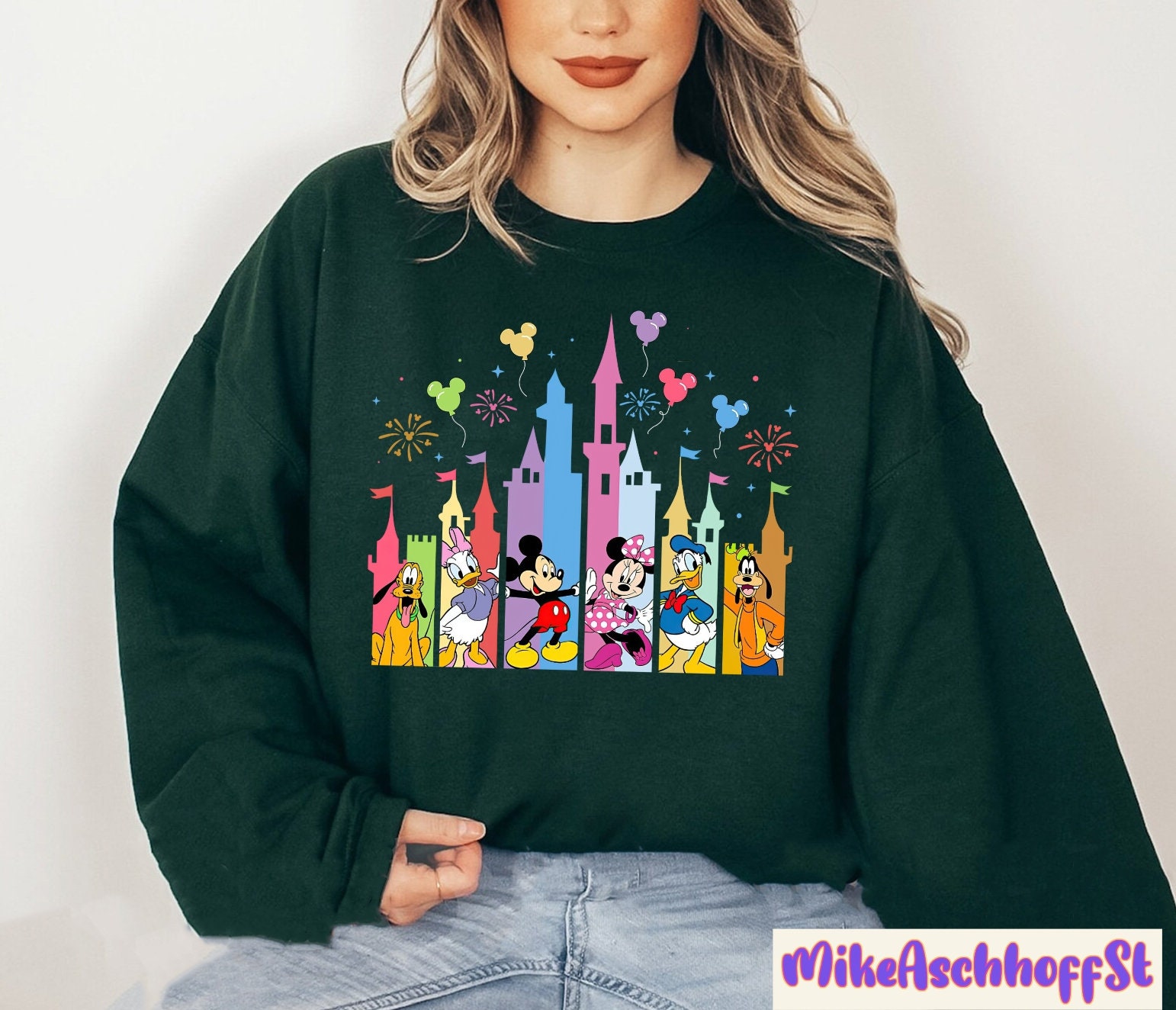 Magic Kingdom Floral Castle Sweatshirt - Women's Long Sleeve Graphic Pullover | Disney Holiday Vacation Top - View #9