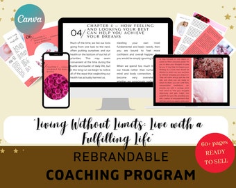 Brandable Coaching Program | "Living Without Limits" Done For You Workbook, Coaching Program for Life Coaches, Healing Spiritual Coaches