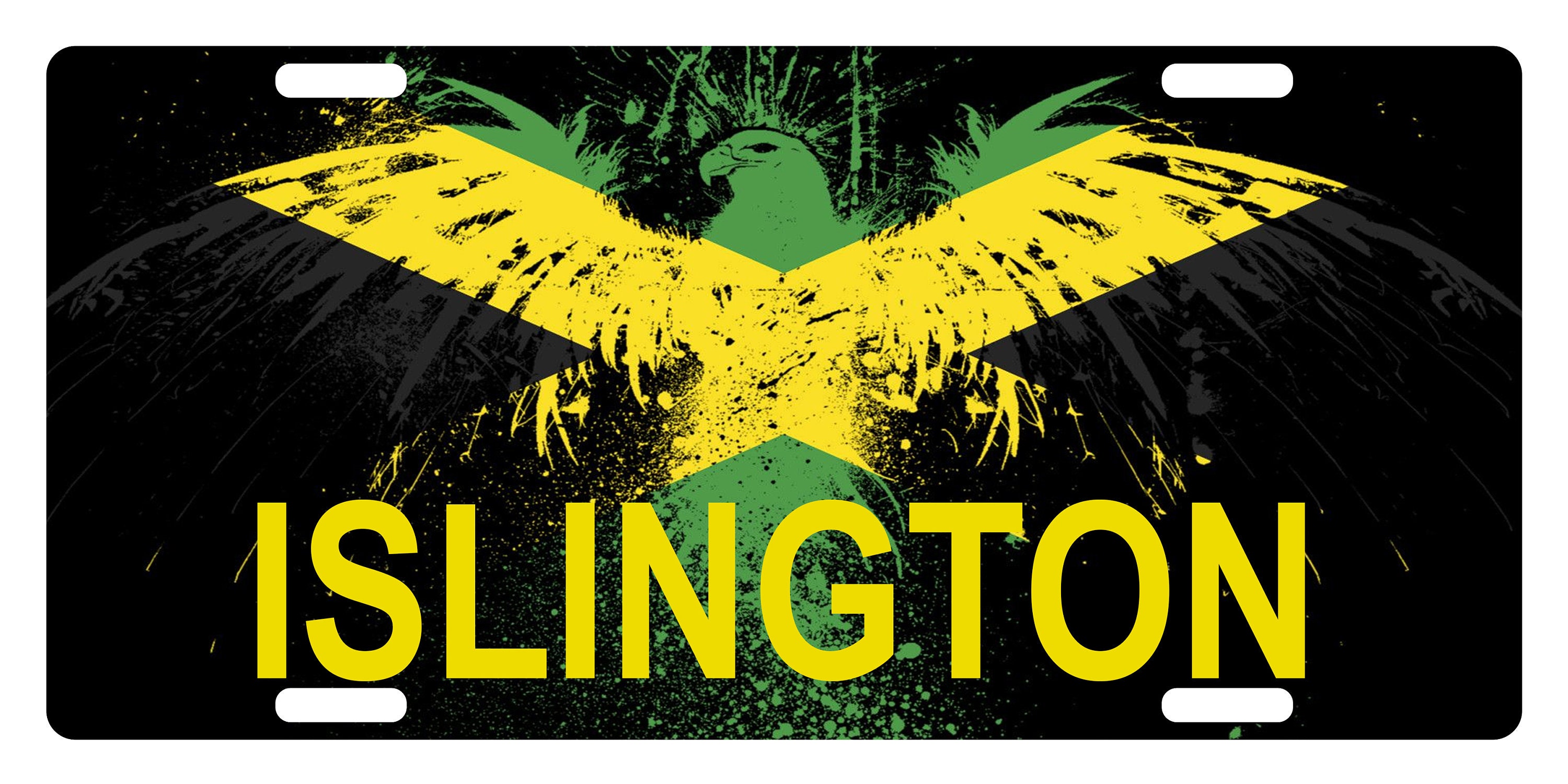 Jamaica Flag License Plate Jamaican Eagle Emblem Islington Etsy