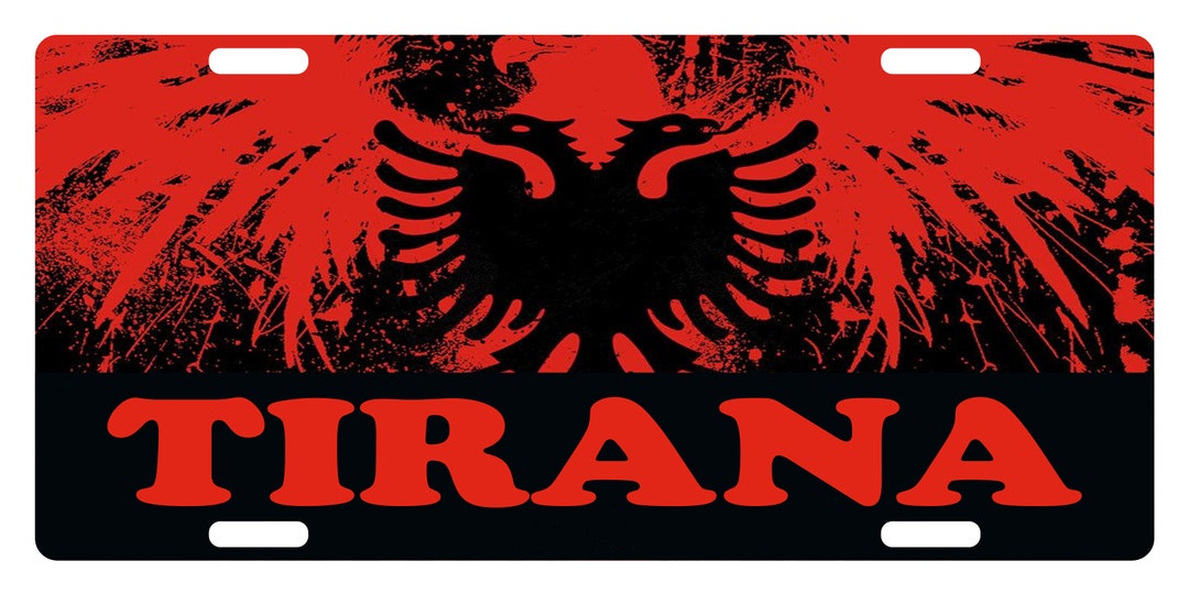 Albania Flag License Plate Eagle Albanian Sign 6 X Etsy