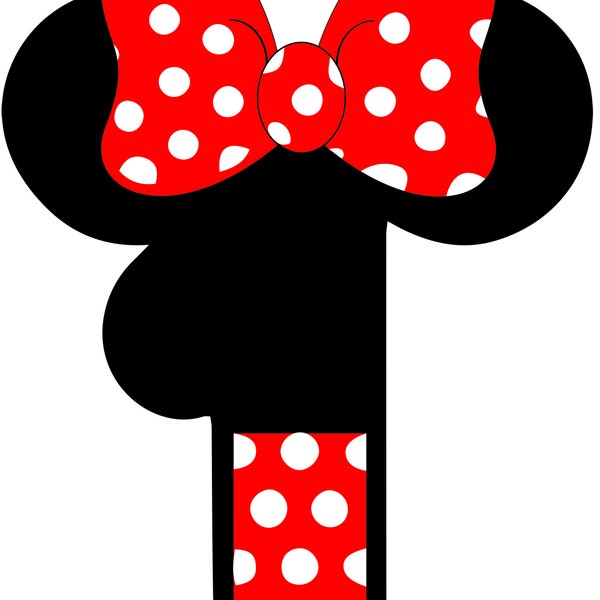 Minnie Mouse Number 0 ~ 9 Birthday Font Numbers