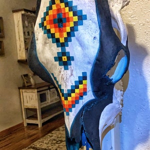 Hand painted steer skulls