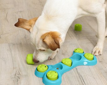 ACORCE Dog Puzzle Toys, Interactive Dog Toys with Squeaky Giggle,  Adjustable Food Dispensing Slow Feeder, Dog Treat Dispenser, Indestructible  Pet IQ