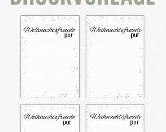 Modello di stampa PDF – Pura gioia natalizia / Biglietto stampabile / Biglietto di Natale da stampare / Download digitale