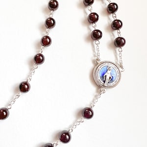 Red Garnet Gemstone Stone Rosary, Mens and Women’s Rosary