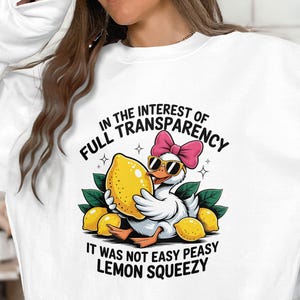 Duck with Lemon PNG Clipart, Funny Transparent Duckling Graphics, Sassy Duck Digital Download, Printable Sublimation Designs