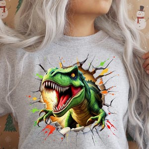 3D Dinosaur Png, Projekt Sublimacji, Dzieci Png, T-Rex Png, Kolorowy Projekt, Otwór 3D Png, Projekt Koszulki, Natychmiastowe Pobieranie Cyfrowe Png, DTF