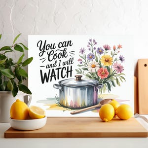 Du kan laga mat, jag kommer att titta på, PNG-sublimeringsdesign, skärbräda PNG, glasskärbräda PNG, sublimerad bordsunderlägg, mors dag, blomkruka