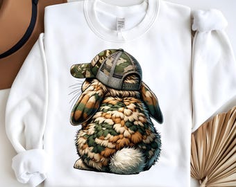 Camo Bunny Png, Design de Sublimação, Bunny Egg Hunter Png, Easter Bunny Png, Trendy Png, Design de Camiseta, Download Instantâneo Png, Rabbit DTF