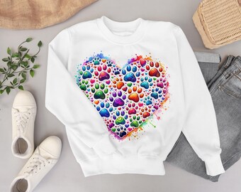 Colorful Paws PNG / Dog Mom, Dog Lover, Puppy Paws / Heart / Sublimation / Waterslide, Mug, T-Shirt, Tote, Mousepad, Sticker, Cushion Design