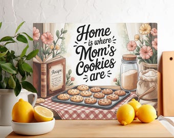 Mom's Cookies PNG Sublimation Design, Digital Chopping Board png, Glass Cutting Board png, Placemat Sublimate, Mother's Day Cutting Board