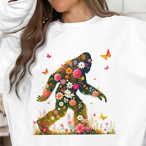 Floral Big Foot PNG Clipart, Digital Art, Sasquatch Illustration, Blumen Monster Design, Garten Yeti Grafik, Fabelwesen Druck