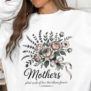 Clipart digital PNG de Dia das Mães, Buquê de flores PNG, Gráfico de flores, Presente de Dia das Mães, Arte vetorial, Design de cartão comemorativo, Projeto faça você mesmo