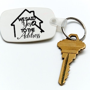 Wir haben JA zur Adresse / SVG-Datei / PNG / Willkommen zu Hause / Einweihungsparty / Realtor / Makler / Home Sweet Home gesagt