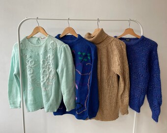 80s Vintage fall sweater jumper mixed lot / Vintage pullover bundle for resell / Vintage wholesale listing