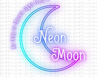 Neon Moon PNG: Country Music Design (Digital Download)