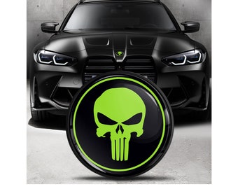 Compatible with BMW Emblem 82mm - 51148132375; 74мм - 51148219237 Hood Trunk Badge Skull