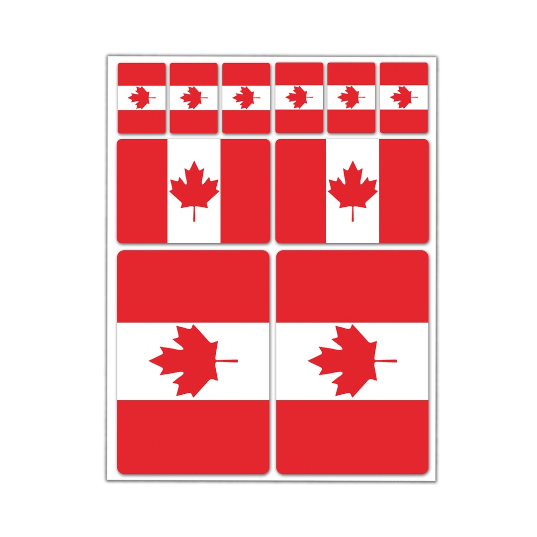 Stickers Set Vinyl Decals Canada Canadian National Flag Car Etsy