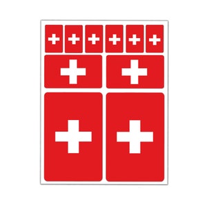Aufkleber Auto Kuh Schweizer Flagge - TenStickers
