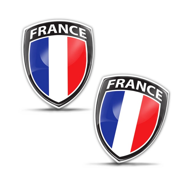 2 x 3D Dôme Silicone Badge France Drapeau Autocollants Décalcomanie Emblème Voiture Moto Casque F 145