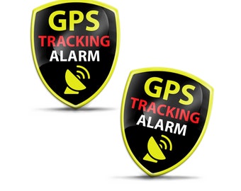 2 x Koepelvormige Gel Badge GPS Tracking System Alarm Stickers Decal Embleem Auto Motorhelm Fiets 3D