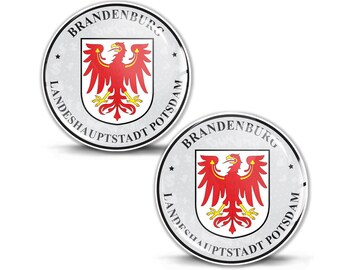 3D Gel Domed German Number Plate Stickers Badge Brandenburg Potsdam Seal