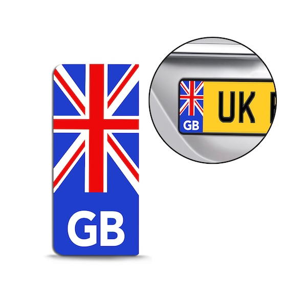 2 x Car UK Number Plate Stickers GB United Kingdom Union Jack Flag