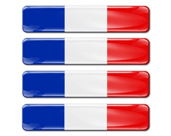 4 x 3D Domed Silicone Badge French France Flag Stickers Decal Emblem Car Motorcycle Helmet