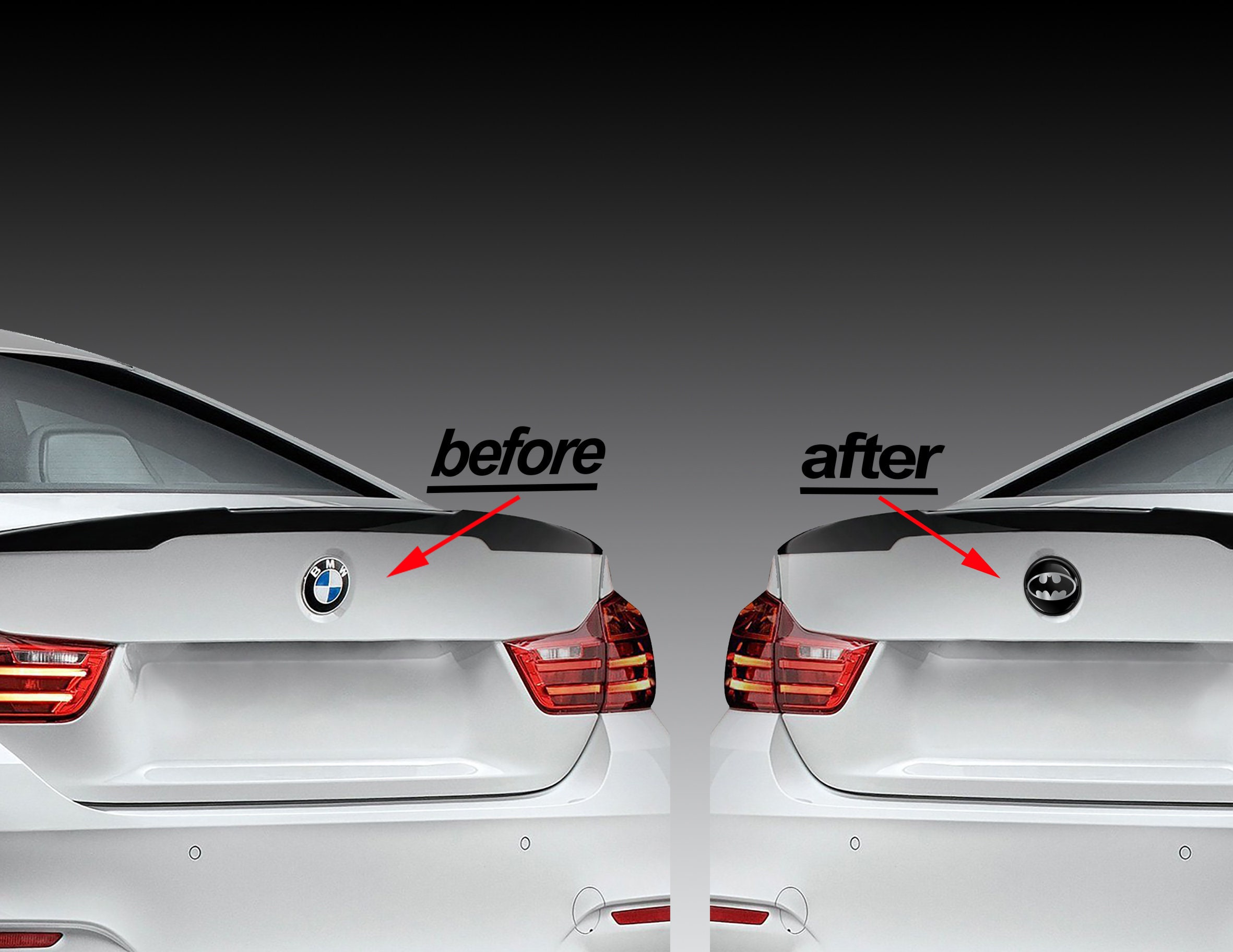 Front hood emblem flat design with BMW logo diameter 82mm - original BMW  part 51148132375 51145480181 - BA14891 
