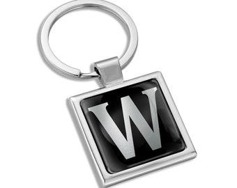 Personalised Key Chain Keyring Name Letter W Customized Key Ring