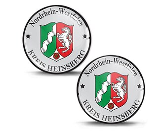 2 x 3D Gel Aufkleber Badge Stadt Nordrhein-Westfalen Kreis Heinsberg Deutsches Nummernschild Siegel