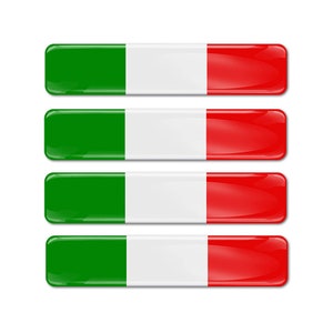 Kaufe 2 Stück DÜNNE Italien-Flaggen-Aufkleber, Emblem, Abzeichen