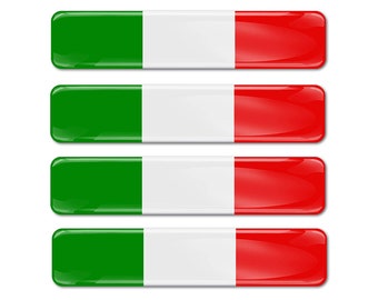 4 x 3D Domed Silicone Badge Italy Italia Italian National Flag Stickers Decal Emblem Car Motorcycle Helmet