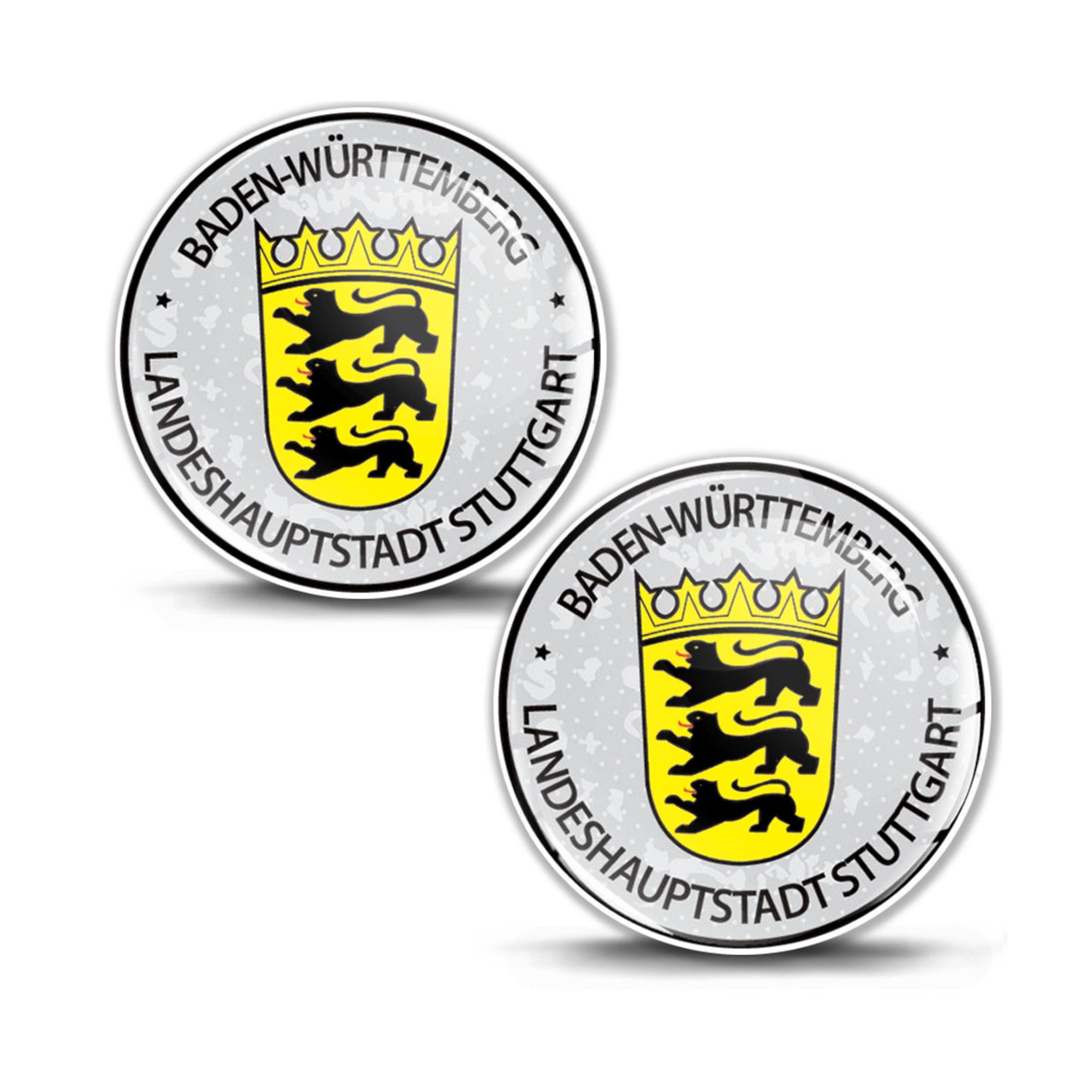 3D Gel Domed Stickers Badge Baden Wurttemberg Stuttgart Stadt