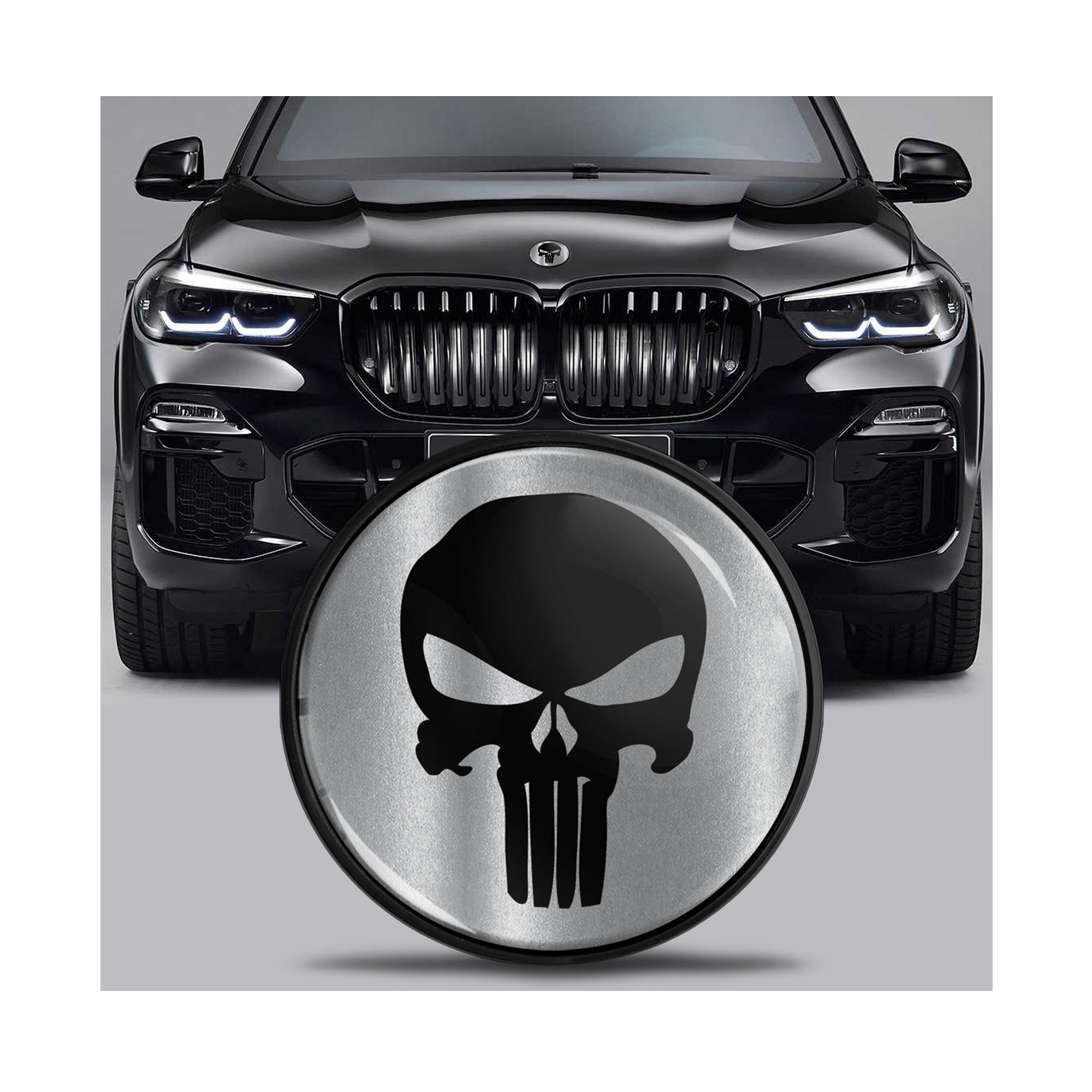 Compatible With BMW Emblem 51767288752 Front Hood Bumper Rear Trunk Roundel  Tuning Badge 82mm 1 2 3 4 5 7 X1 X2 X3 X4 X5 X6 X7 Skull Black 