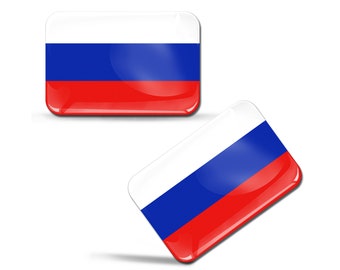 2 x 3D Domed SilikonAbzeichen Russland Russische Flagge Aufkleber Decal Emblem Auto Motorrad Helm