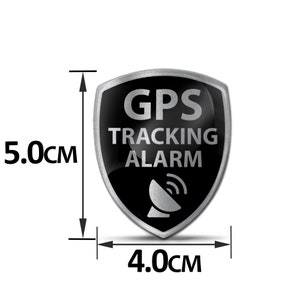 2 x 3D Gel Stickers GPS Tracking Alarm Decal Emblem Car Motorcycle Helmet Scooter Bike image 2